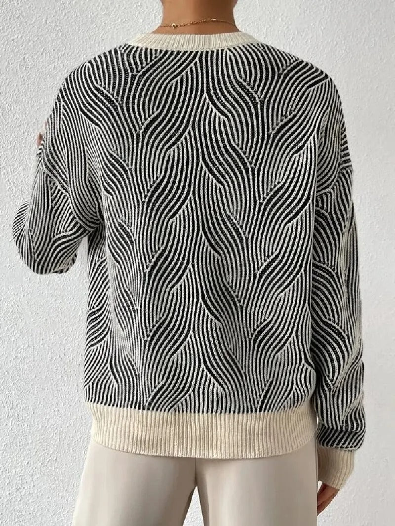 Levoire | Pull Décontracté Avec Motif Abstrait