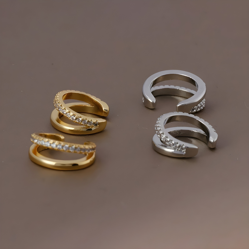 Levoire | Boucles D'Oreilles Clips En Zirconium Doré