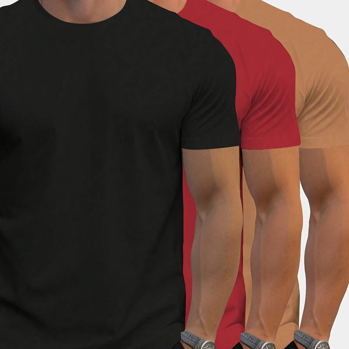 Levoire | Setti 3 T-Shirts Pour Hommes À Manches Courtes Et Col Rond