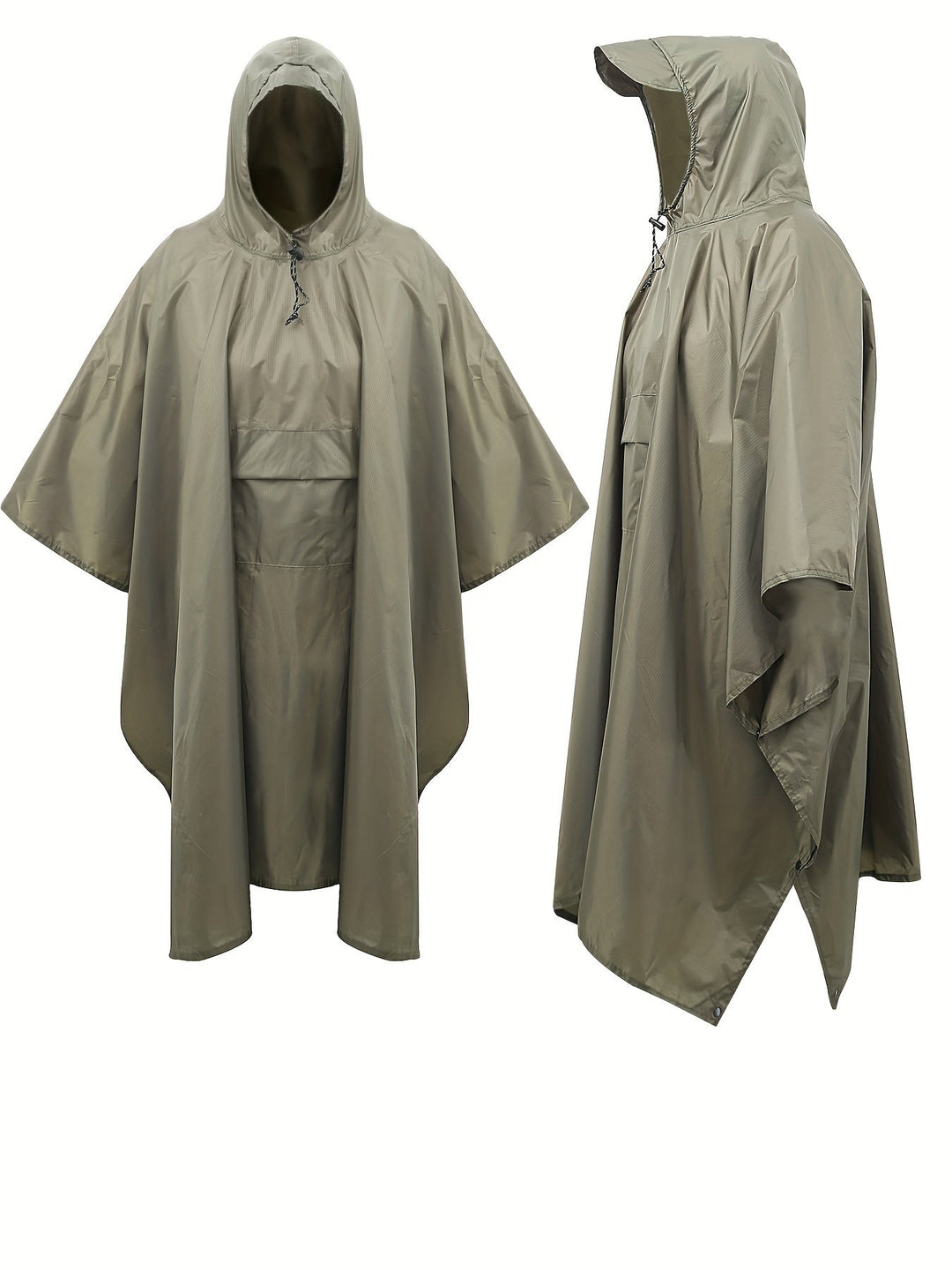 Levoire | Veste De Pluie Légère Imperméable Avec Capuche Et Poche Olive vert 1 Une taille
