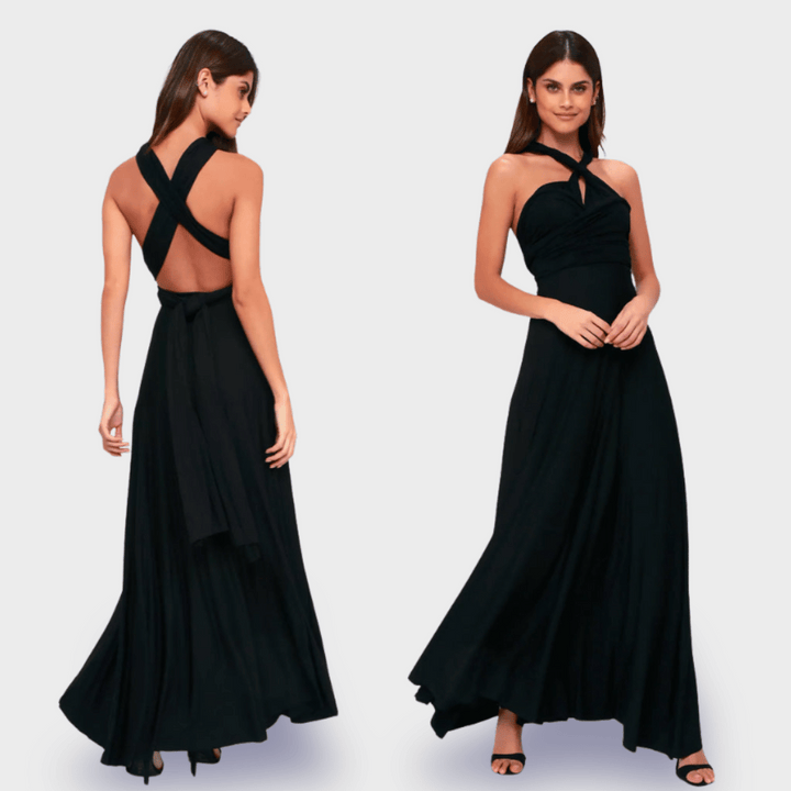 Levoire | Robe Portefeuille En Tissu Premium Pour Des Apparitions Élégantes Noir
