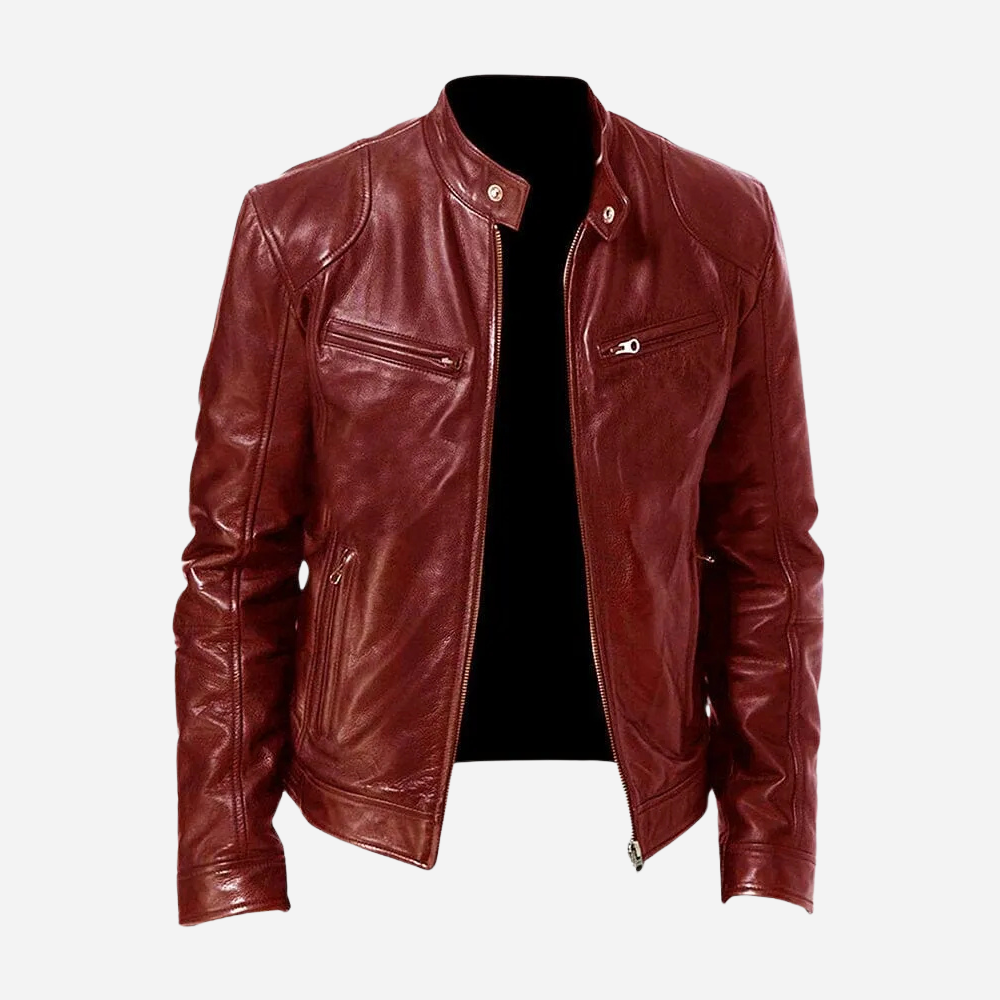 Levoire | Élégante veste en cuir chaude Bourgogne