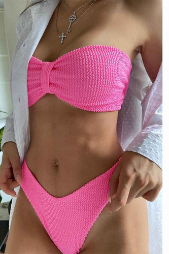 Levoire | Maillot de bain rose sans bretelles extensible