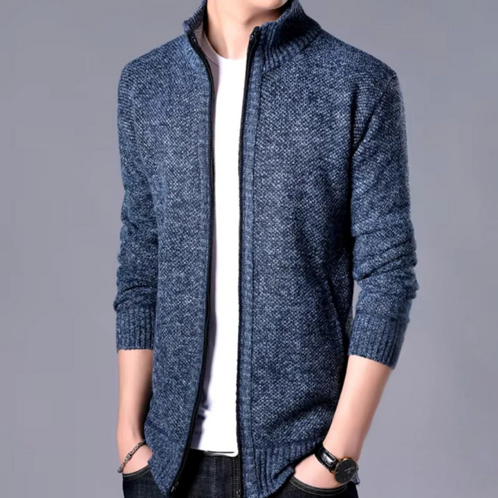 Levoire | Veste En Tricot Classique Avec Fermeture Éclair Bleu