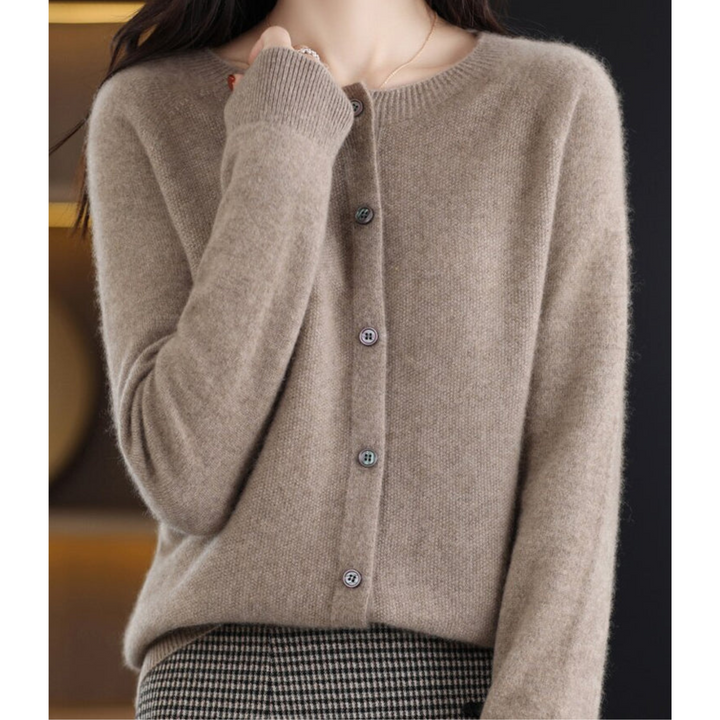 Levoire | Cardigan Boutonné Pour Femme - Manches Longues Marron