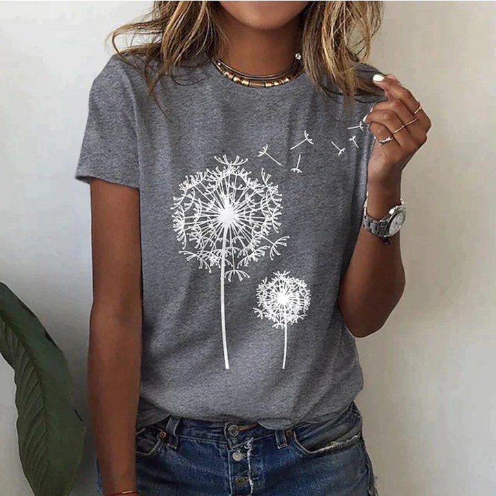 Levoire | T-Shirt à manches courtes imprimé décontracté Gris