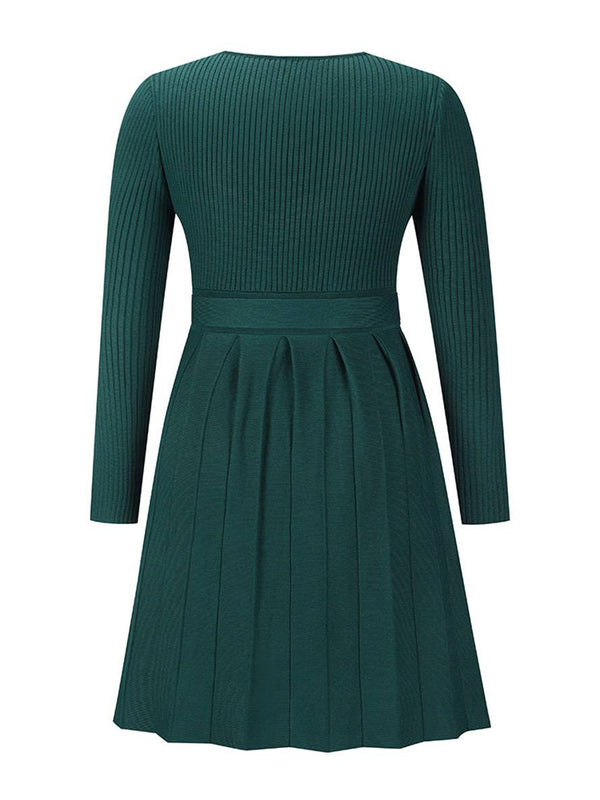 Levoire | Robe Courte À Manches Longues, Décolleté En V Et Ceinture Pour Un Look Polyvalent