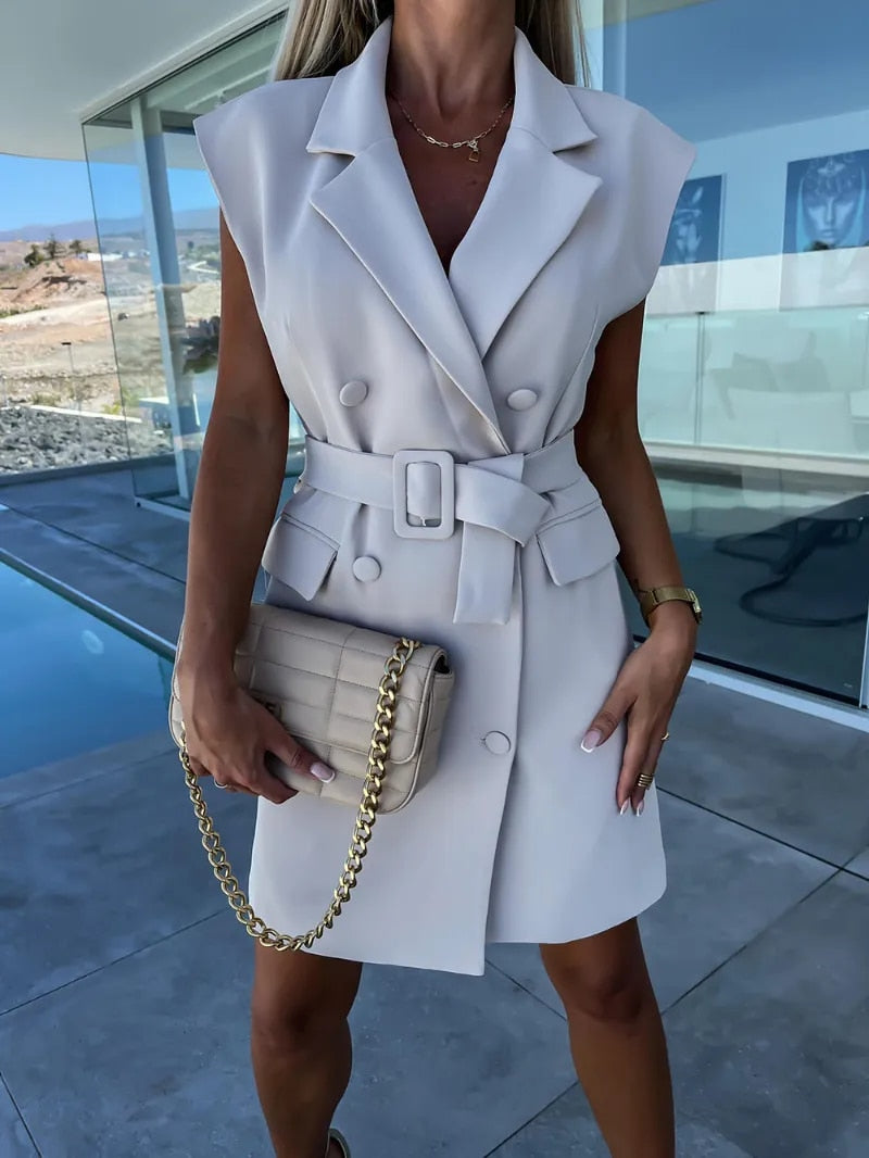 Levoire | Robe Blazer Formelle Elegant Et Style Femmes Gris