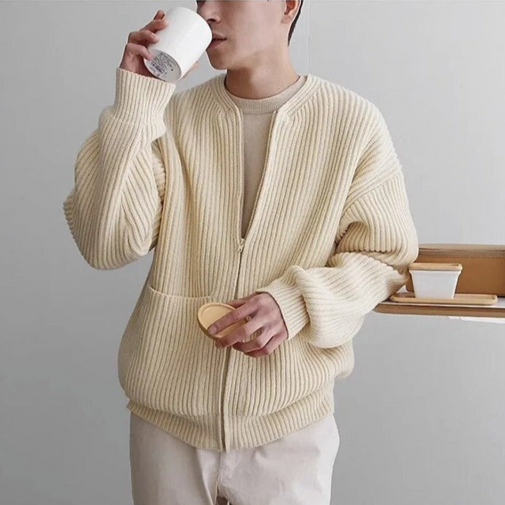 Levoire | Veste en tricot pour hommes avec fermeture éclair