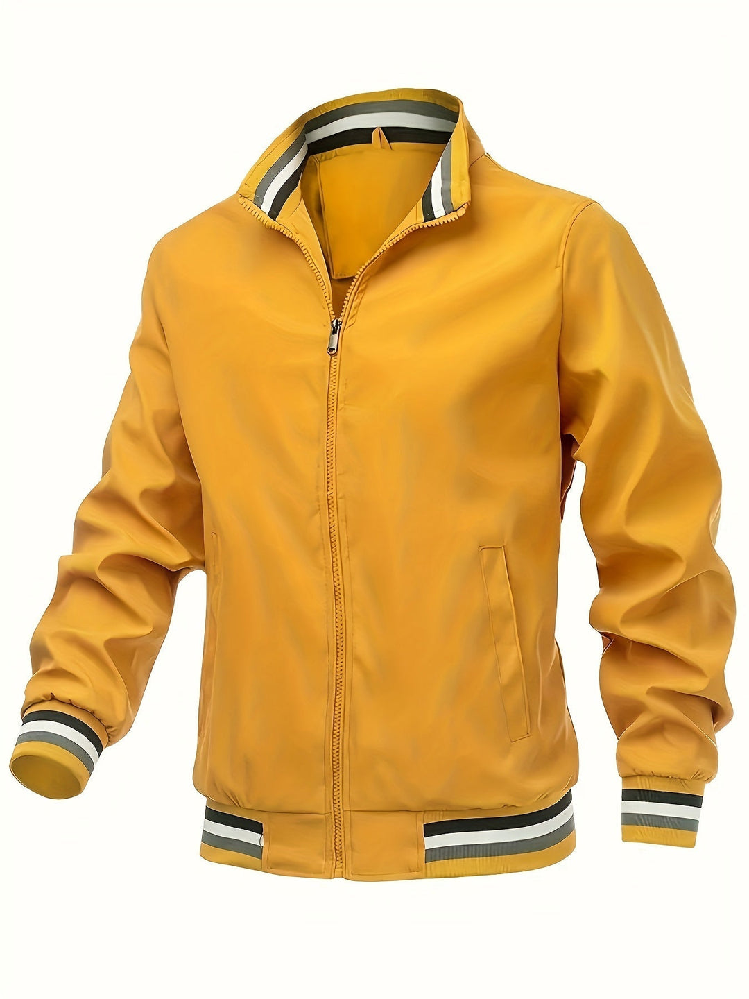 Levoire | Conception Classique Veste Bomber Coupe-Vent Jaune