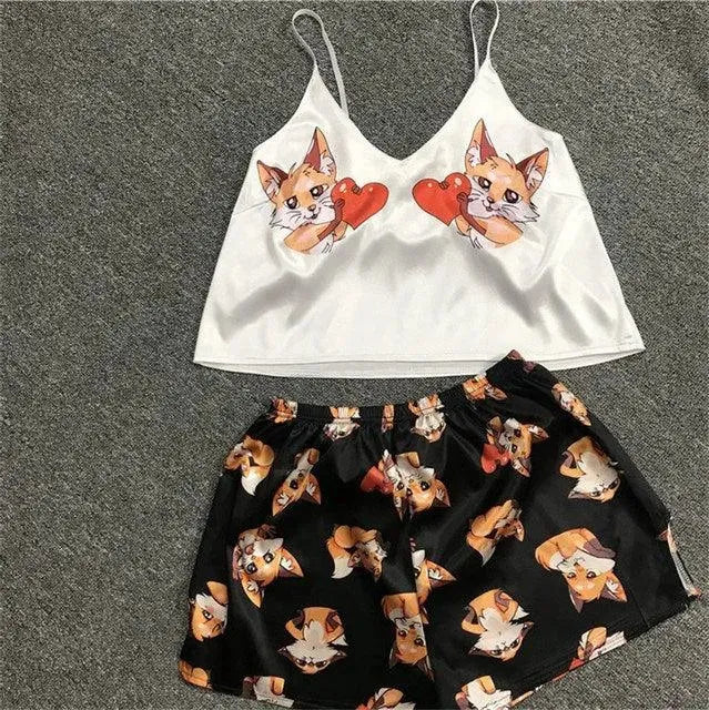 Levoire | Nouvelle sexy pyjama en soie pour femmes à motifs animaliers H