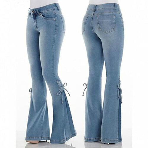 Levoire | Jean Large À Taille Haute Avec Lacets Pour Femmes