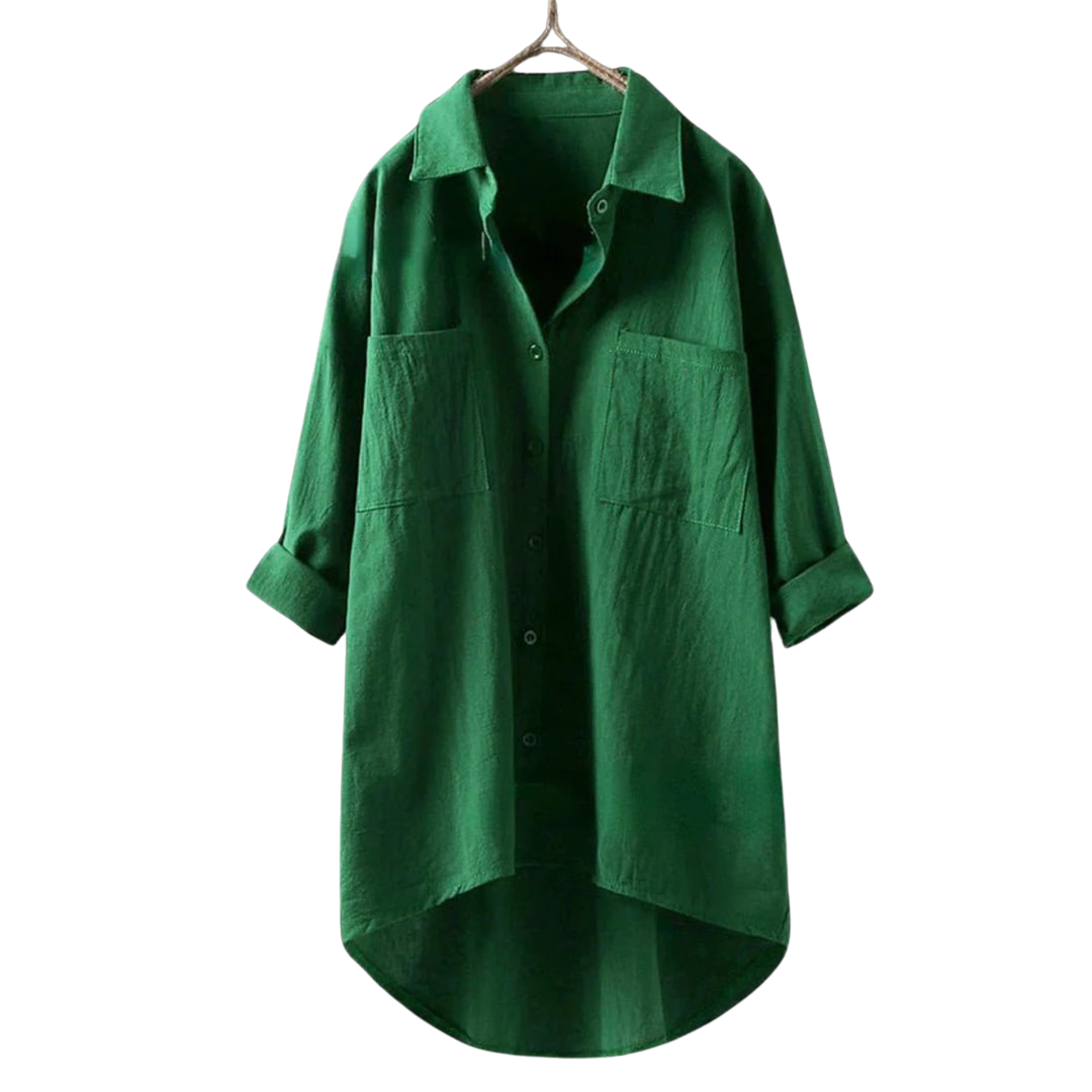 Levoire | Chemise Down À Boutons Avec Poches Pour Femmes Vert