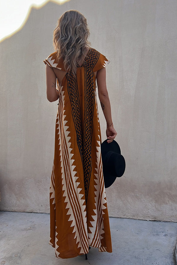 Levoire | Robe De Plage Maxi Avec Motif Ethnique