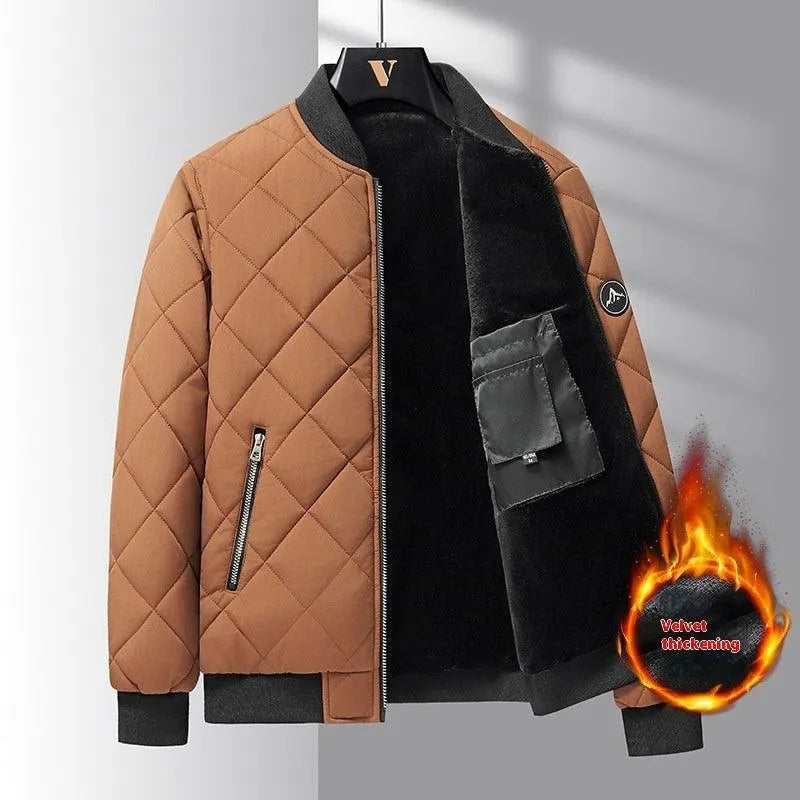Levoire | Veste avec broderies en diamant pour hommes Khaki