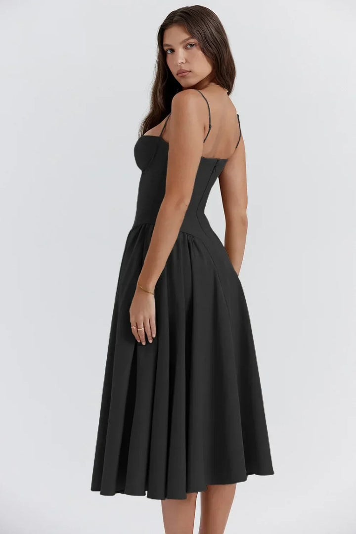 Levoire | Robe Midi Sans Manches Avec Corset