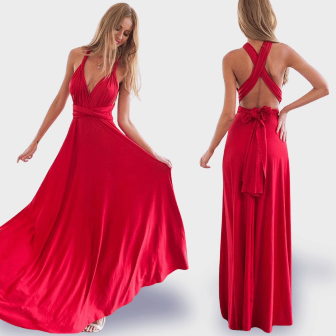 Levoire | Robe Portefeuille En Tissu Premium Pour Des Apparitions Élégantes Rouge