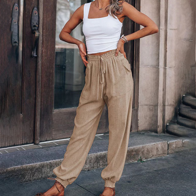 Levoire | Pantalons D'Été Colorés Et Aérés Pour Femmes Pour Les Journées Ensoleillées Khaki