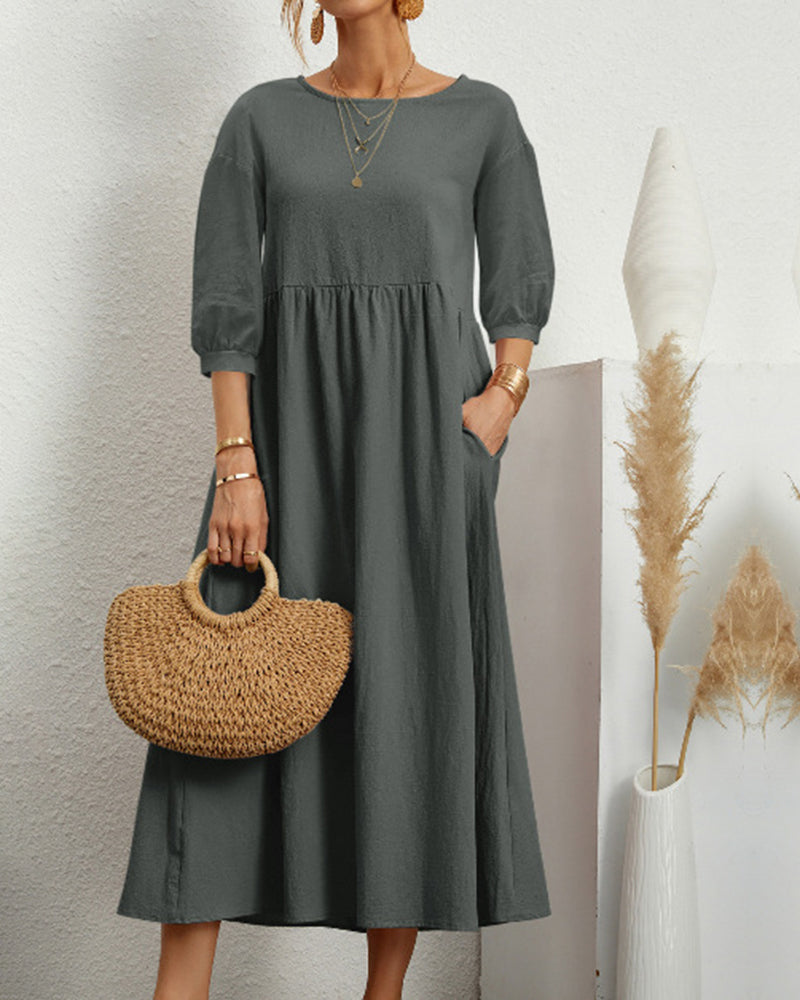 Levoire | Robe Unie Vert foncé