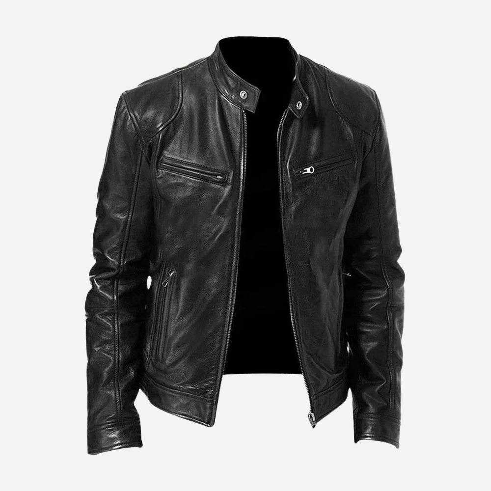 Levoire | Élégante veste en cuir chaude Noir