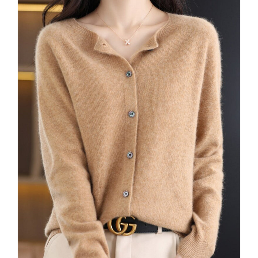 Levoire | Cardigan Boutonné Pour Femme - Manches Longues Brun clair