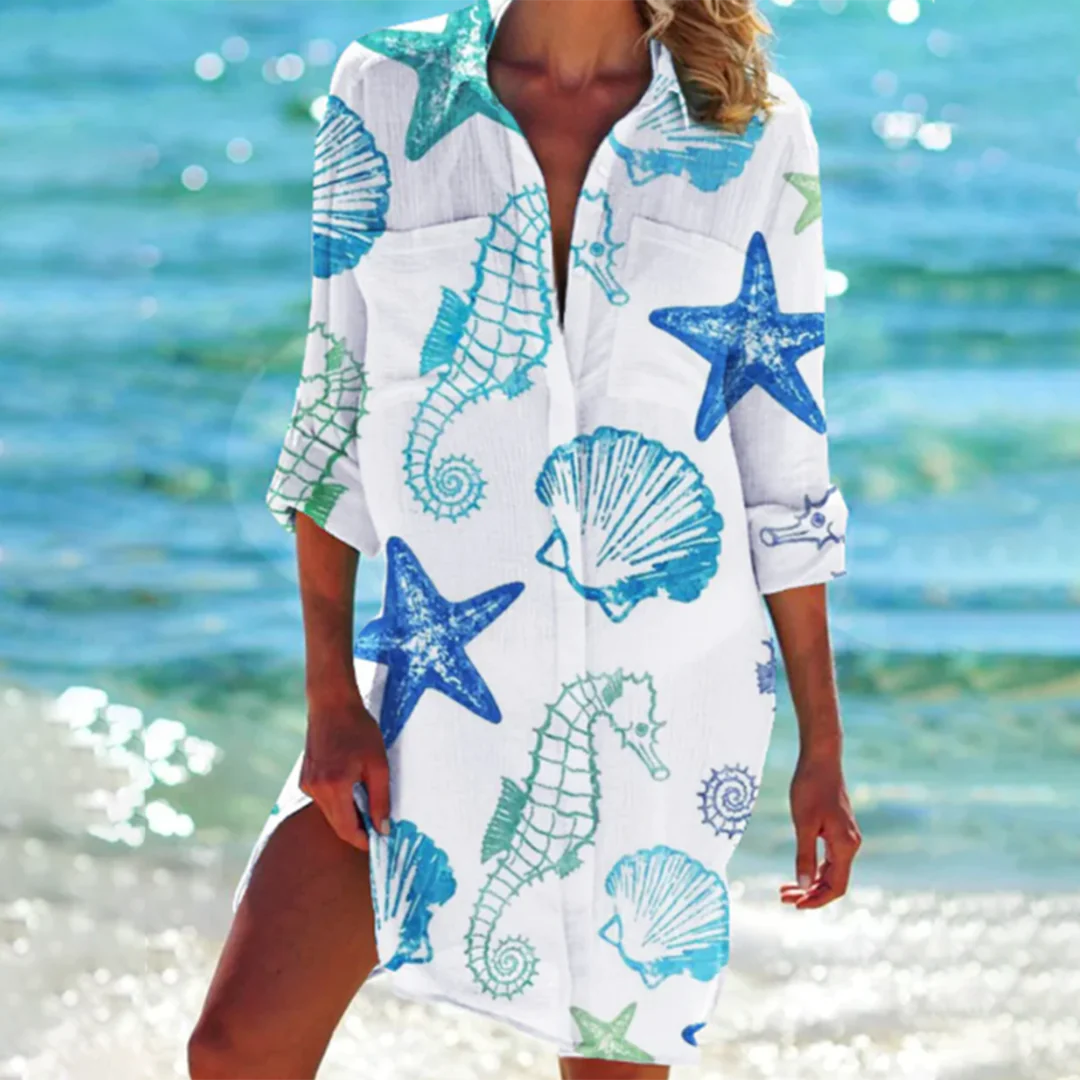 Levoire | Mini Plage Polo Robe Pour Femmes Blanc Bleu
