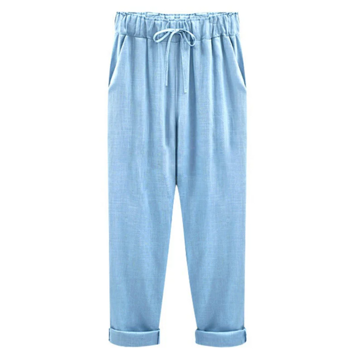 Levoire | Pantalons d'été décontractés pour femmes avec cordon Bleu clair
