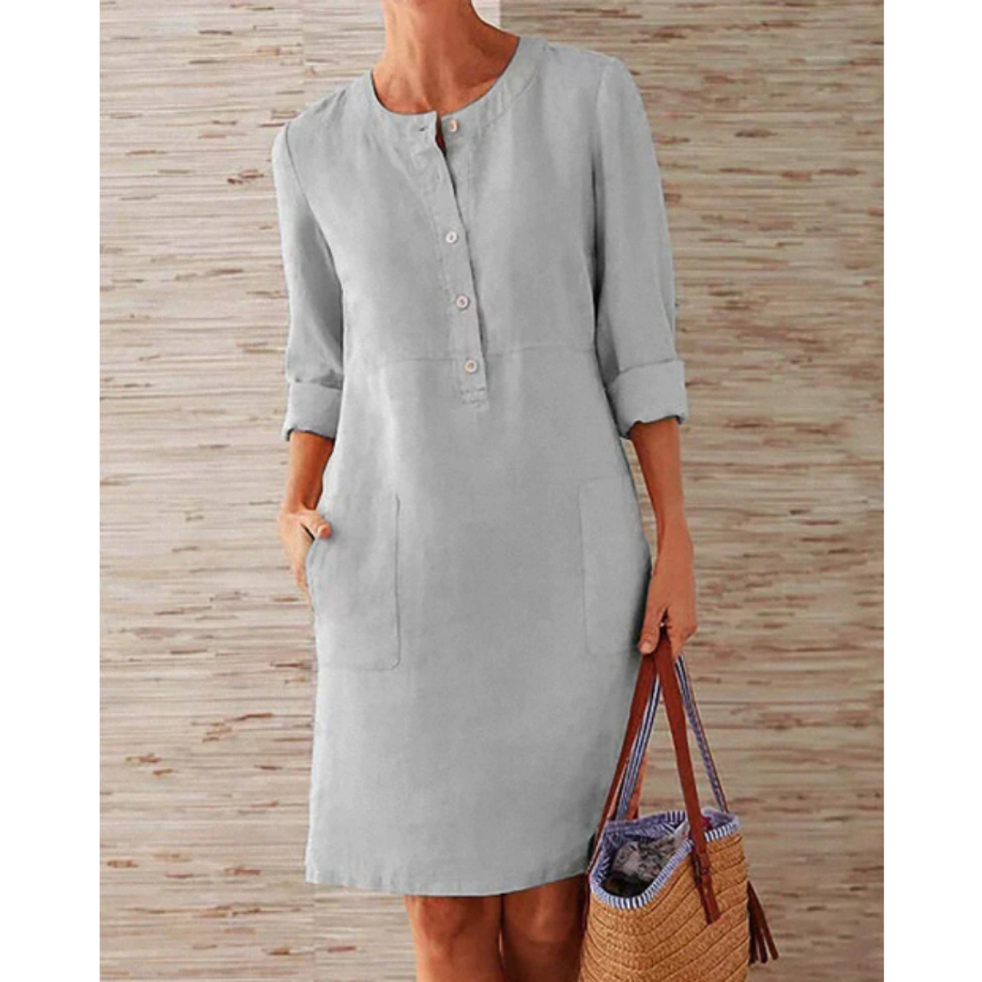 Levoire | Robe Mini À Manches Longues Pour Femmes Gris