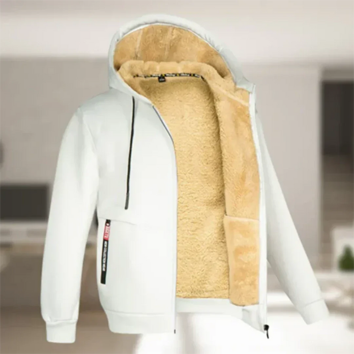 Levoire | Veste chaude avec fermeture éclair et capuche Blanc