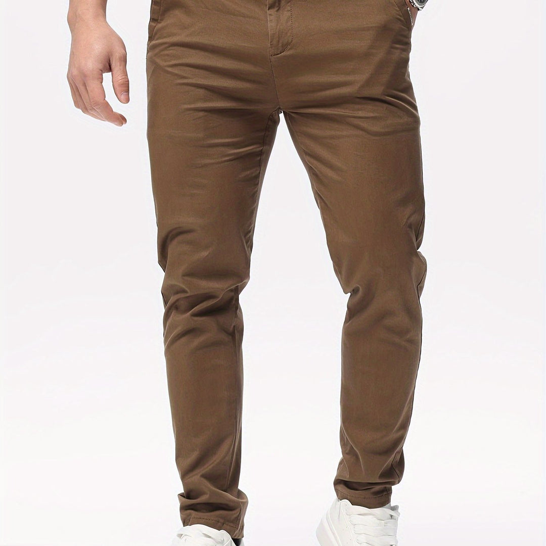 Levoire | Stretch Slim Fit Détente Mélange De Coton Pantalon Braun