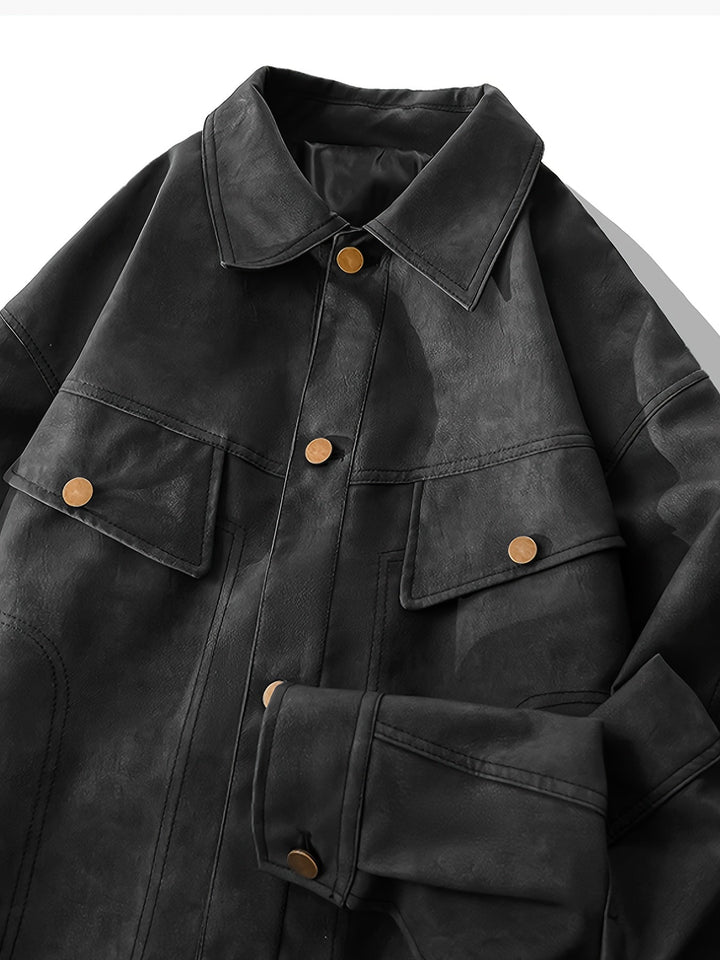 Levoire | Veste En Similicuir Tendance Pour Hommes Avec Fermeture Éclair Et Col