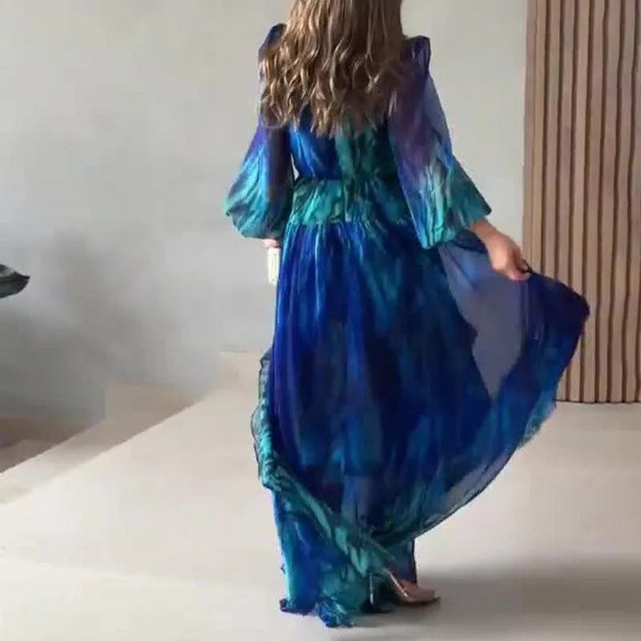 Levoire | Robe t-shirt V avec manches bouffantes