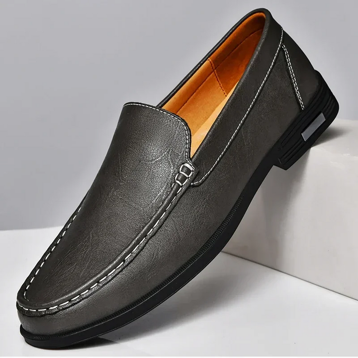 Levoire | Mocassins italiens en cuir véritable Gris