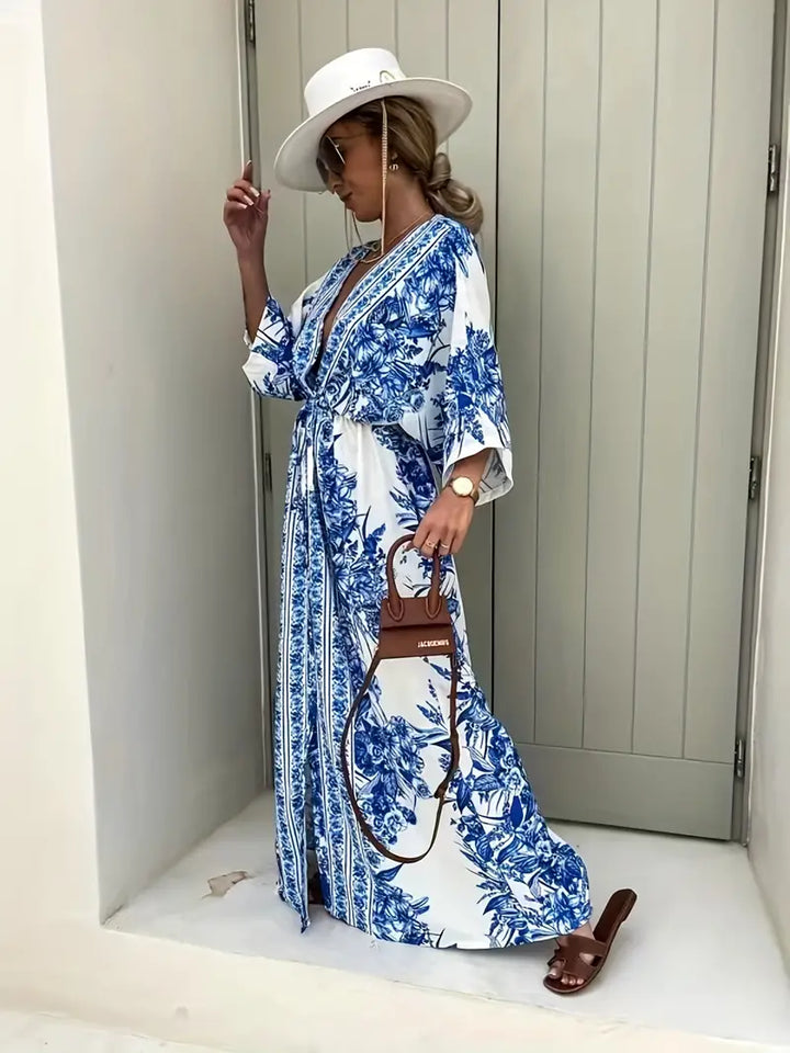 Levoire | Robe Ample Et Fendue Avec Imprimé Floral