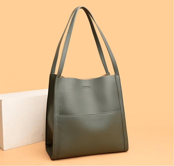 Levoire | Femme Sac fait main avec bandoulière Vert