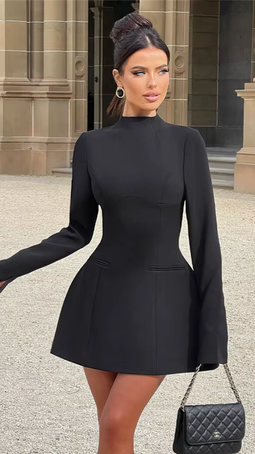 Levoire | Robe Mini Élégante à Manches Longues