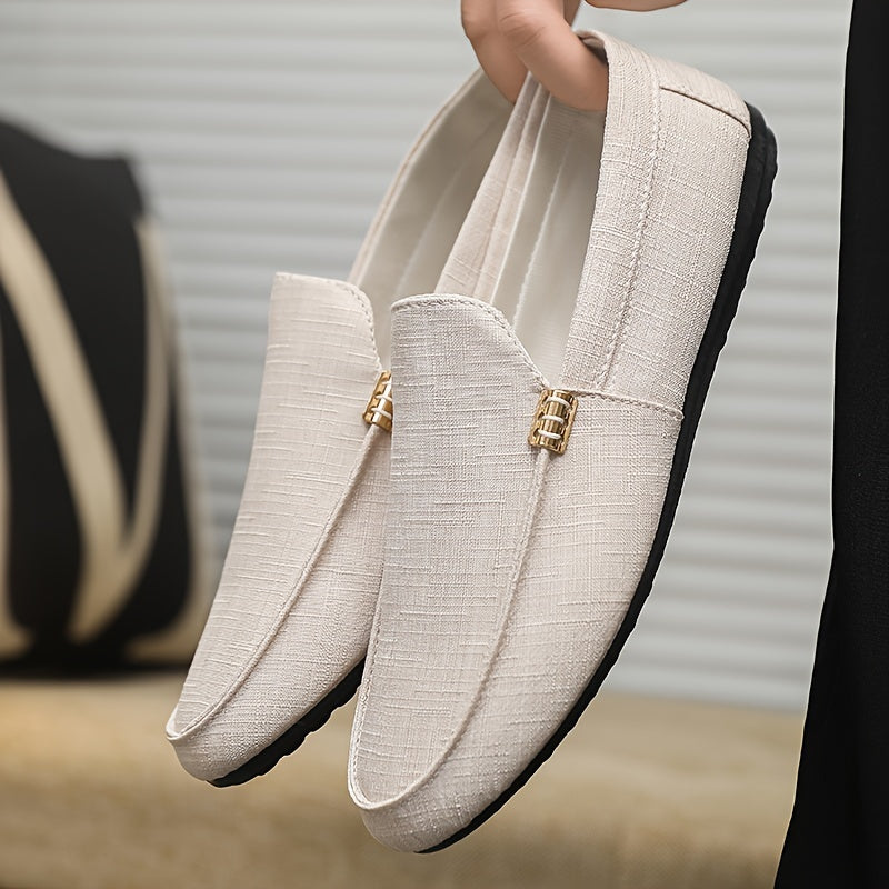 Levoire | Mélange Sans Cuir Chaussures Loafers En Tissu Respirant Beige