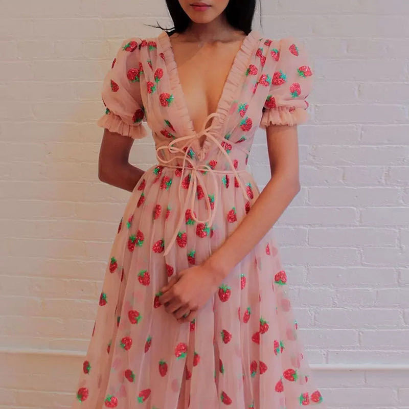 Levoire | Robe d'été tendance à nœud en maille