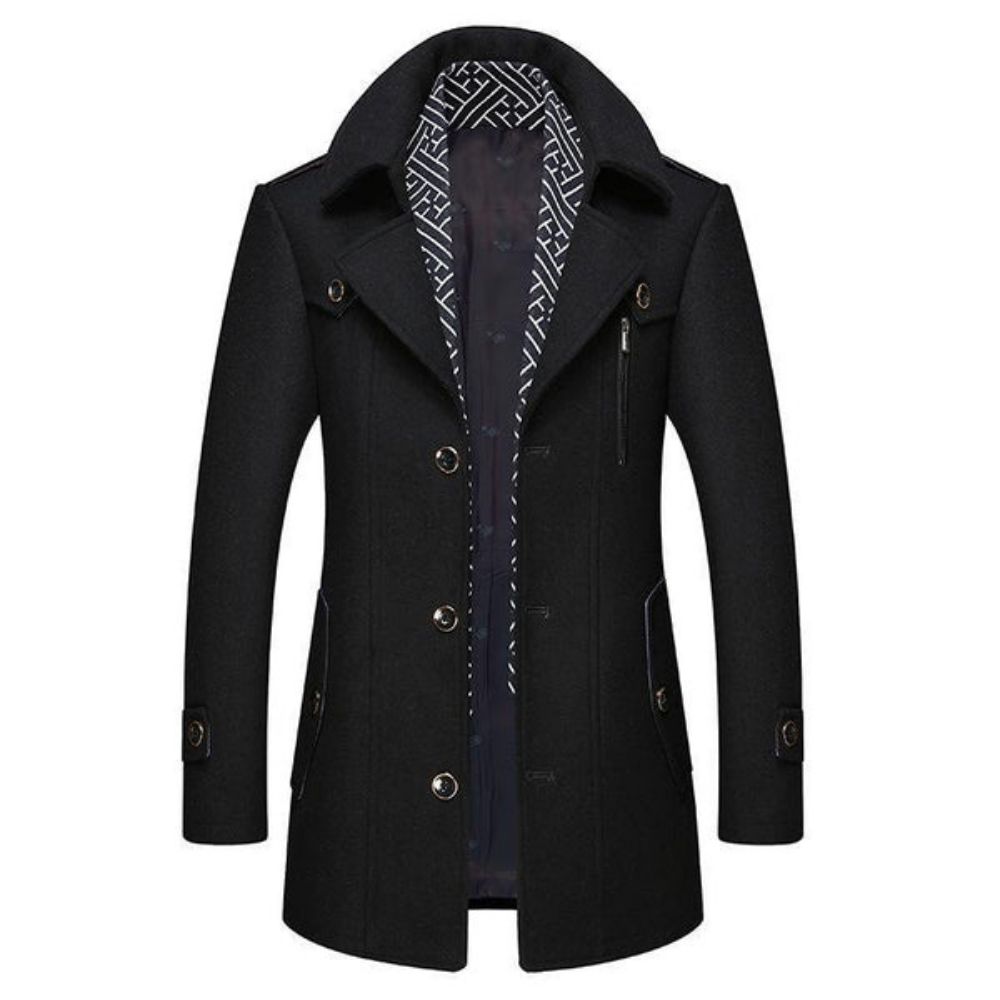 Levoire | Manteau Élégant Pour Homme Pour Les Jours Frais Noir