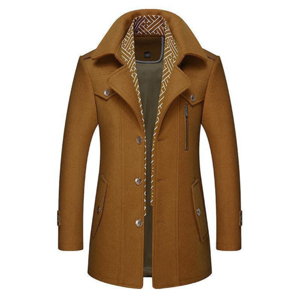 Levoire | Manteau Élégant Pour Homme Pour Les Jours Frais Moutarde