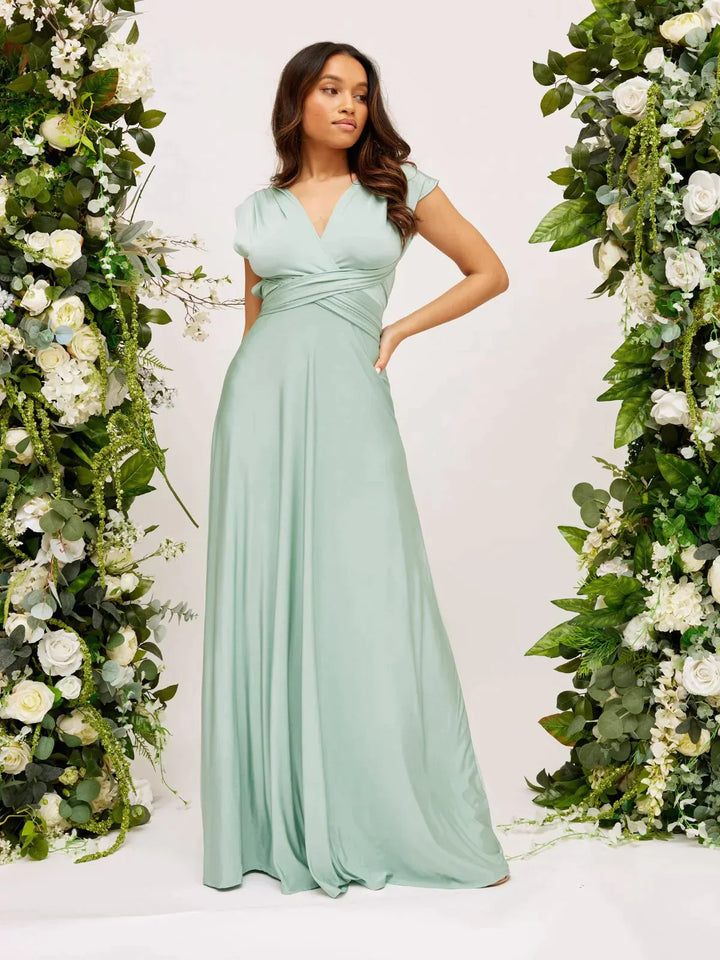 Levoire | Robe En Satin Élégante Pour Une Occasion Spéciale Vert turquoise