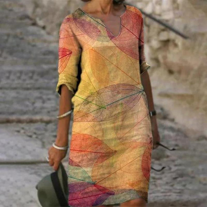 Levoire | Robe Élégante À Imprimé Fleuris Brun d'automne