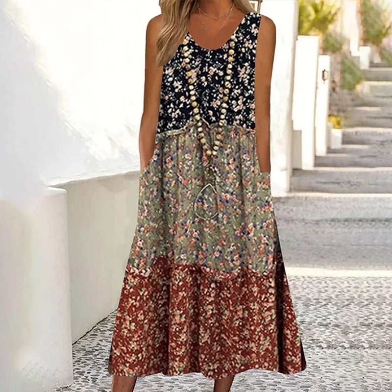 Levoire | Robe Fleurs Patchwork Multicolore
