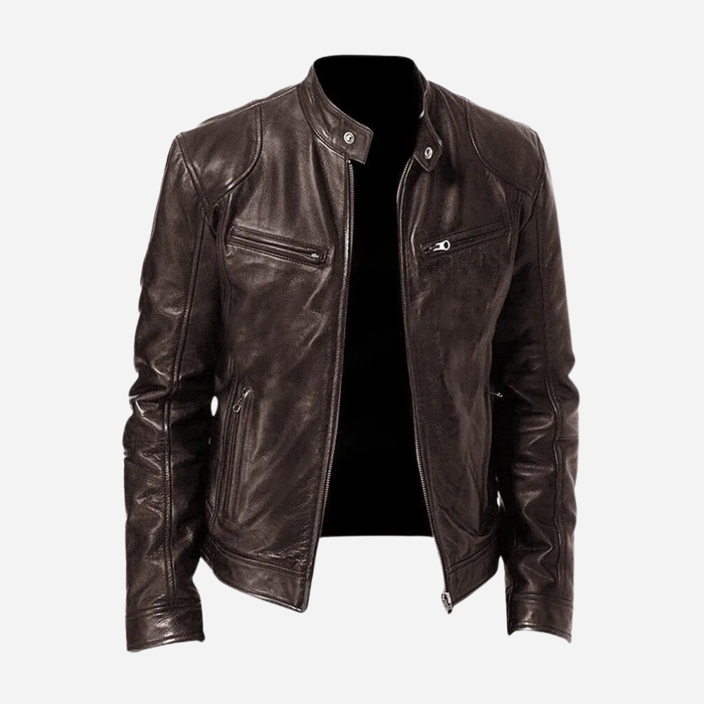 Levoire | Élégante veste en cuir chaude Braun