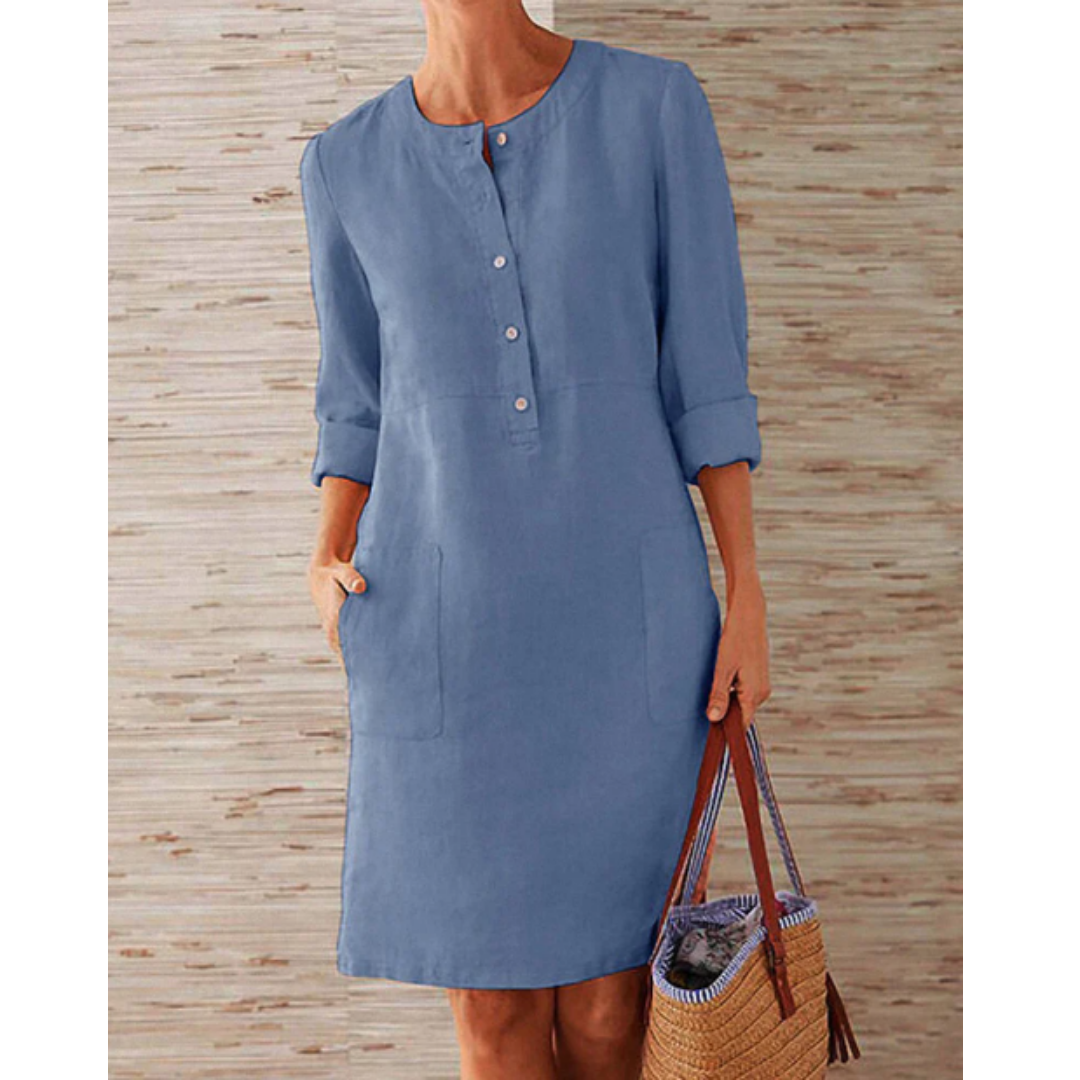 Levoire | Robe Mini À Manches Longues Pour Femmes Bleu