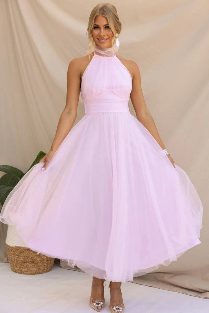 Levoire | Robe Midi En Tulle À Dos Nu Guimauve (Rapidement épuisé)