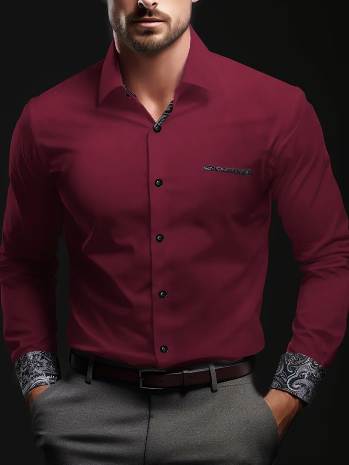 Levoire | Chemise Officielle Pour Hommes Bordeaux rouge