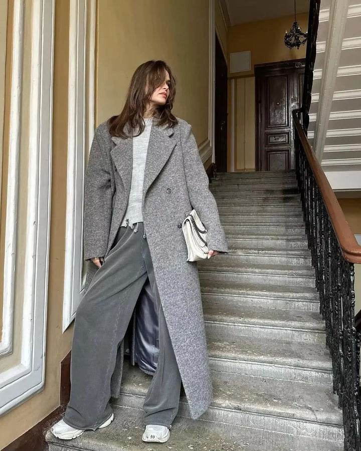 Levoire | Manteau Long Élégant En Gris