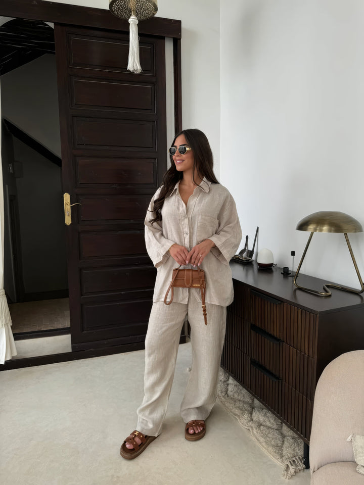 Levoire | Ensemble En Lin Pour Femmes Beige
