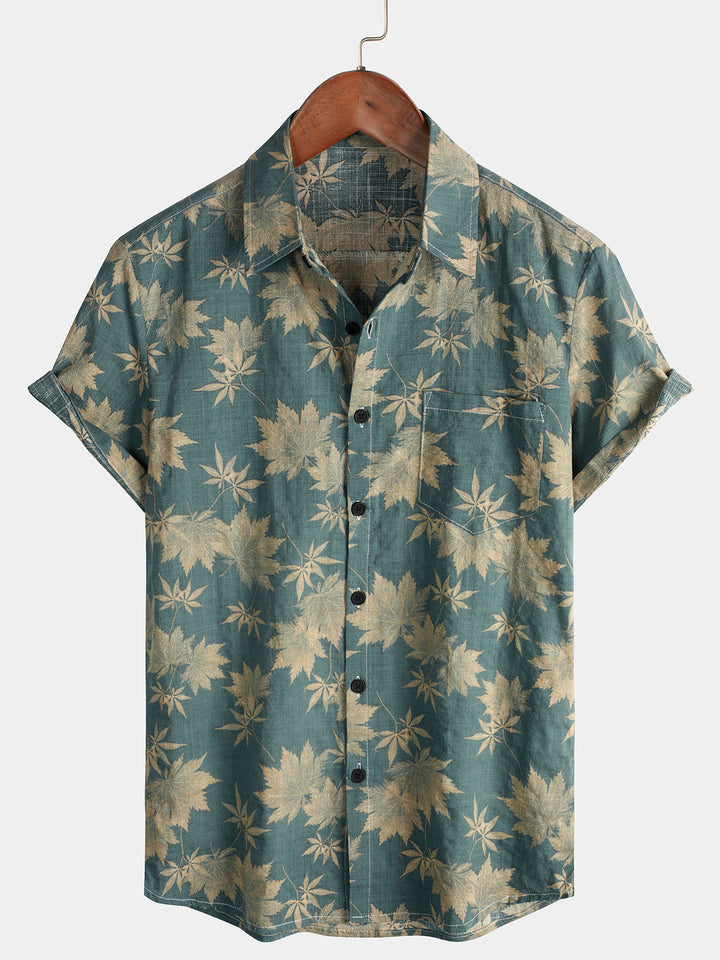Levoire | Chemise En Coton À Motif De Feuille D'Érable